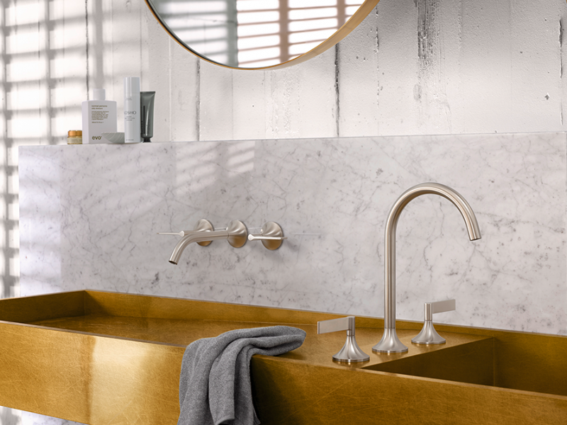 Dornbracht Vaia 20713819-06 platinum matt Deck mounted AND 36712819-06 platinum matt Wall mounted