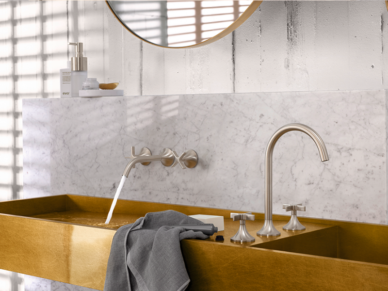 Dornbracht Vaia 20713809-06 platinum matt, Deck mounted AND 36712809-06 platinum matt, Wall mounted